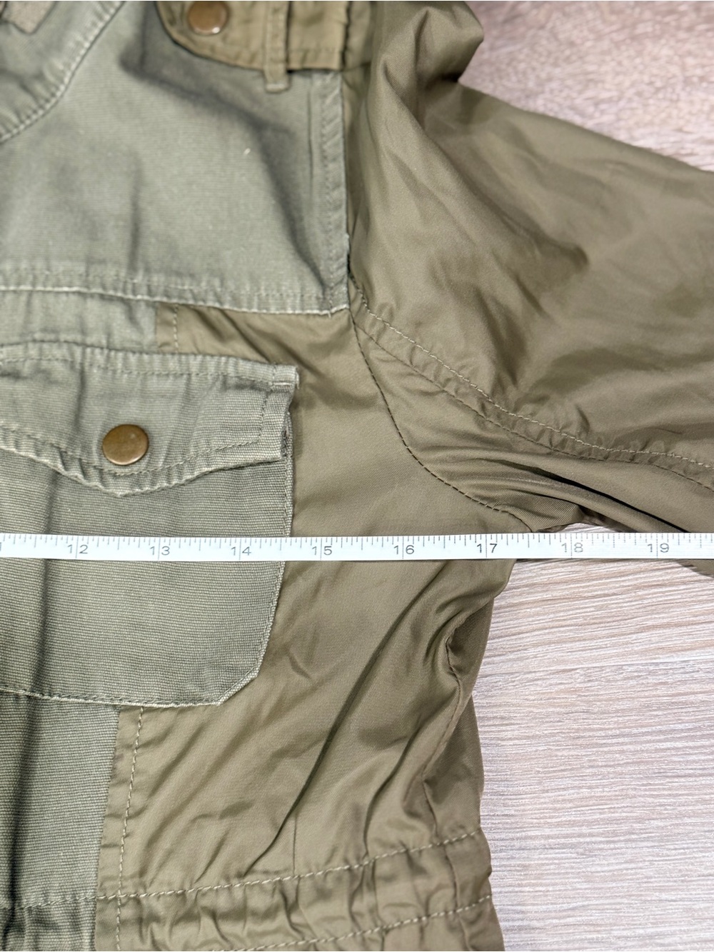American Rag Womens Olive Green Utility Jacket with Drawstring Tie Size S - Picture 5 of 10